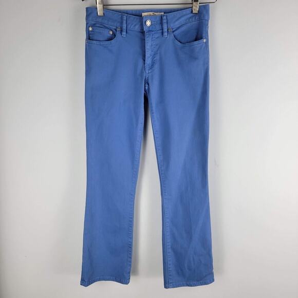 Tory Burch Straight Leg Ankle Jeans Blue Zip Up Logo Size 25 - Picture 1 of 7